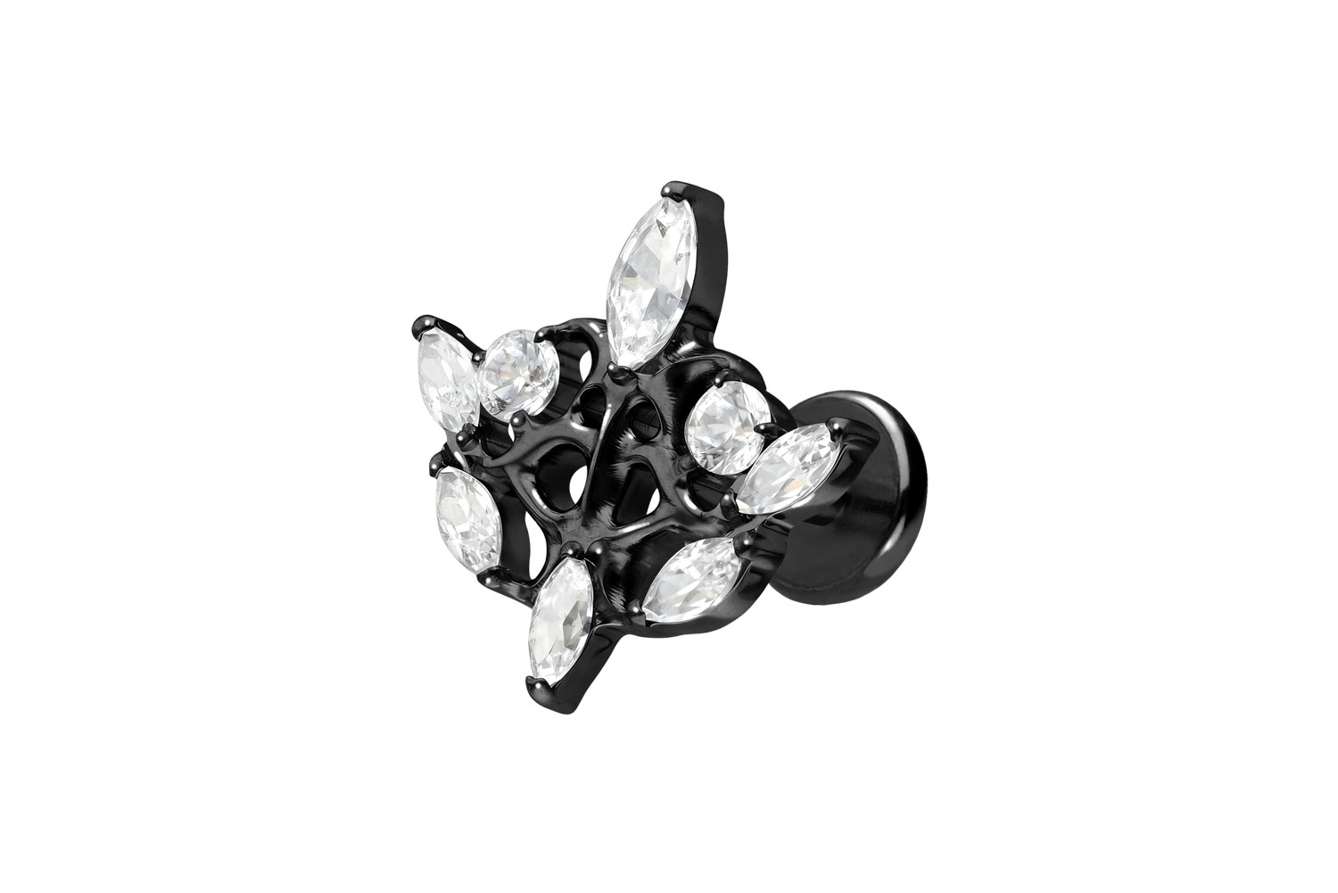 Titan Labret Piercing mit Push Fit GOTISCHES DESIGN